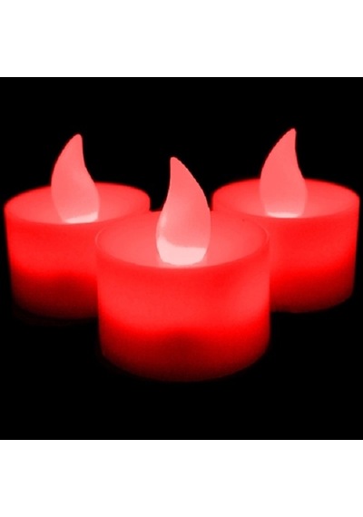 Red Light Candles 24 Adet Kırmızı Led Işıklı Mum Kırmızı Led Mum Kırmızı Işıklı Mum Romantik Led Mum