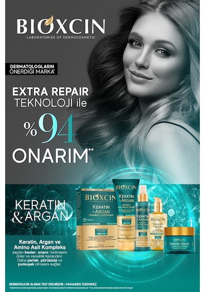 Bioxcin Keratin & Argan Onarıcı Saç Bakım Kremi 250 ml  -  Yıpranmış Ve Hassas Saçlar