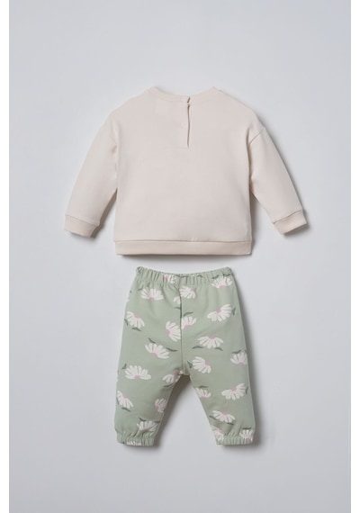 U.S. Polo Assn. Nakışlı Kız Bebek Beyaz Uzun Kol Pijama Takım Usb3257-c-v1 Usb3257-c-v1