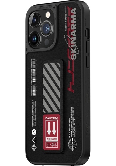 Apple  Uyumlu iPhone 14 Pro Max Kılıf Skinarma Standlı Deri Görünümlü Shingoki Kapak