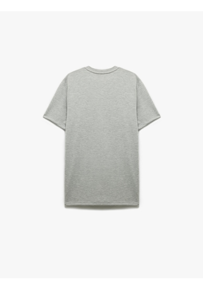 Koton Kısa Kollu Bisiklet Yaka Basic Slim Fit Tişört Gri 6wam10061hk Gri