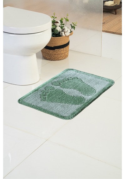 Buççin Online Mağaza Lux 40x60cm Yeşil Ayak İzi Banyo Paspası Polipropilen Orta 6 - 12 Mm Yeşil Çok Renkli
