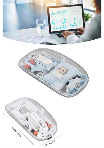 Kablosuz - 688 - Mouse Fare Şarjlı Bluetooth Wireless Çift - Glblseme - Modlu Sessiz