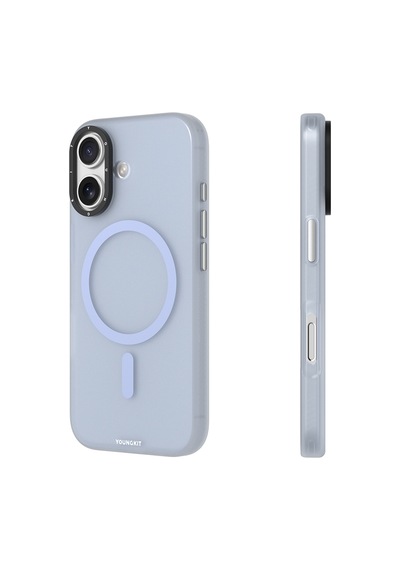 Apple Uyumlu iPhone 17 Kılıf M-safe Şarj Özellikli Youngkit Hidden Sand Serisi Kapak Mavi Mavi