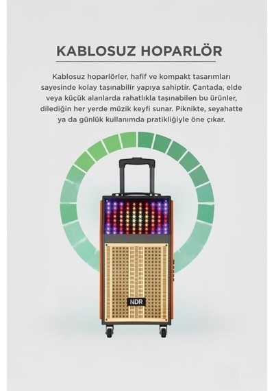 Özel Seri Akustik Etkinlik Kutlama Bluetooth Hoparlör Ndr-108r Turuncu