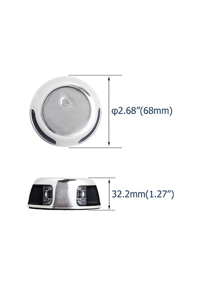 Burun Iskele Sancak Feneri Tekli Krom 12V Led Krom