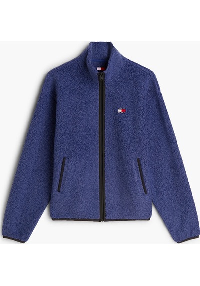 Tommy Hilfiger Tjm Rlx Badge Zıp-thru Teddy Ext Erkek Mavi Sweatshirt - Dm0dm22345