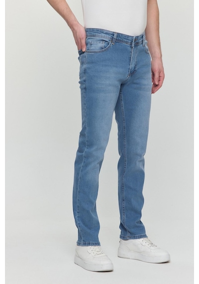 Polo State Regular Fit Likralı Erkek Denim Kot Pantolon Mavi Mavi