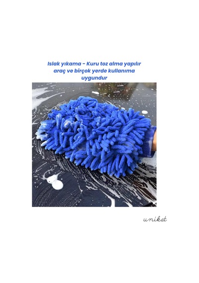 Ultra Yumuşak Mikrofiber Yıkama Eldiveni - Çift Yönlü Makarna Mavi 1 Adet