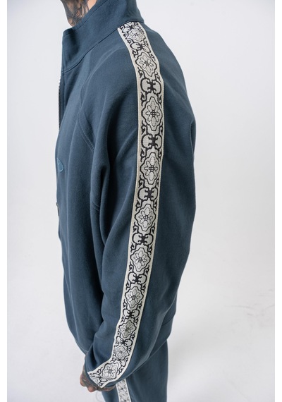 Respire Erkek Damask Şerit Detaylı Dik Yaka Doubleface Zip Oversize Sweatshirt Petrol Respire Erkek Damask Şerit Detaylı Dik Yaka Doubleface Zip Oversize Sweatshirt Petrol