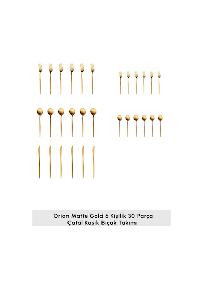 Karaca  Orion 30 Parça 6 Kişilik Çatal Kaşık Bıçak Takımı Matte Gold