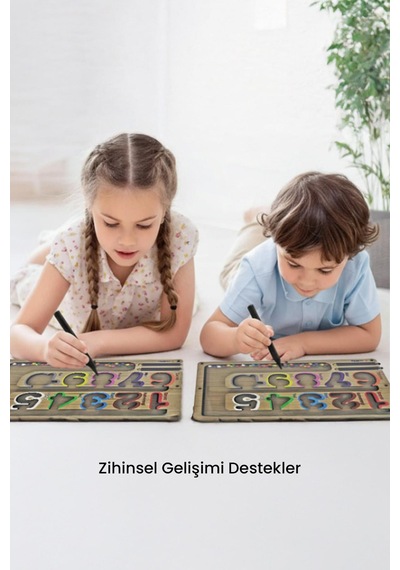 Manyetik Labirent Montessori Matematik Oyunu Harfleri Öğreniyorum  Eğitici Oyuncak 25 CM