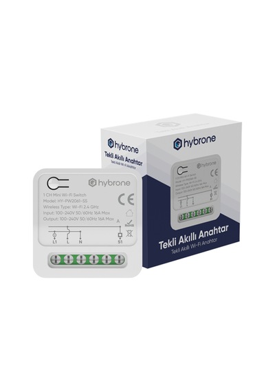 Hybrone Wi-Fi Tekli Akıllı Mini Anahtar, Akıllı Röle, Buat İçin Kullanıma Uygun
