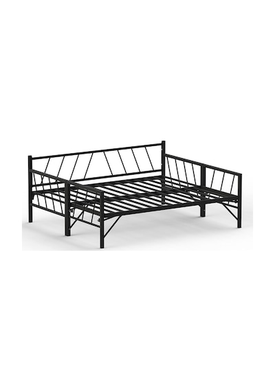 Glory Yavrulu Daybed Tek-çift Kişilik Sedir Metal Karyola Siyah
