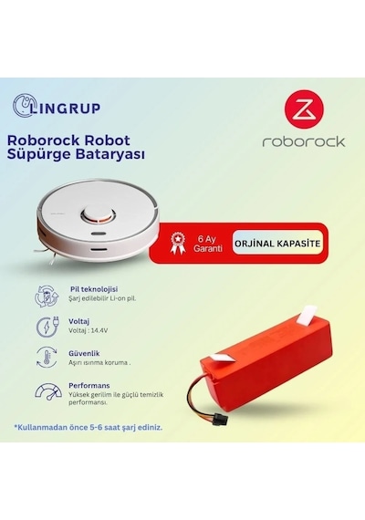 Roborock S6 Max V Robot Süpürge Uyumlu Batarya 5200 Mah -
