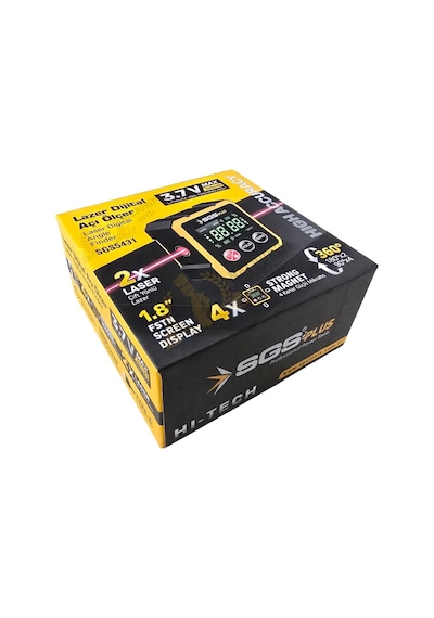 Sgs Mıknatıslı Çift Yönlü Lazer Açı Ölçer - 1.8" Ekran - Type-c Şarj