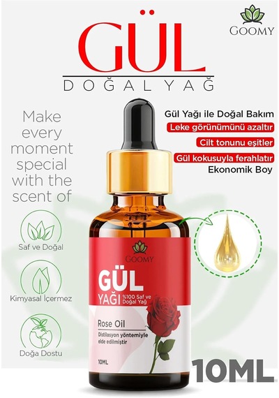 Tr Gommy Gül Yağı%100 Doğal Bitkisel Uçucu Yağ Rose Oil 10ml Diğer