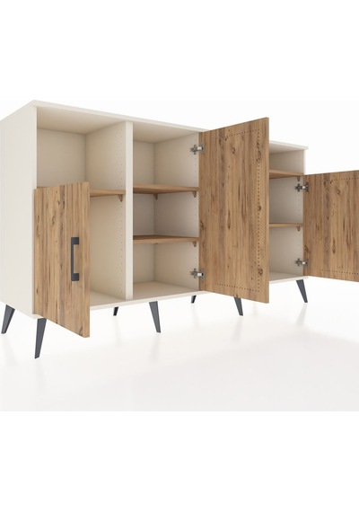 Kronos Konsol 5 Raflı 4 Kapaklı 176x59x99 Aytaşı-çam Aytaşı-çam