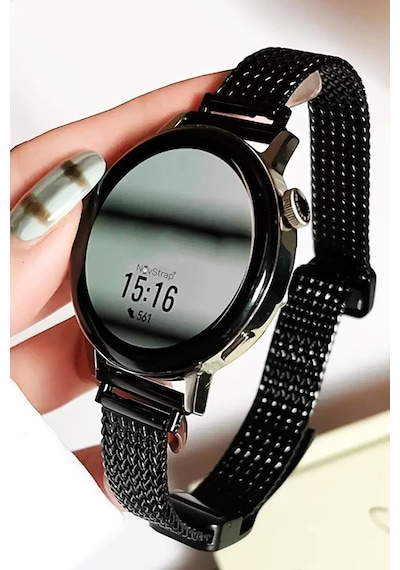 Novstrap Huawei Watch Gt4 41mm Gt5 41mm İle Uyumlu Kordon 18mm Magnet Tokalı Luxury Slim Metal Hasır