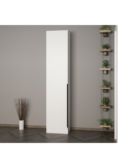 Minar Kale 210 Cm 1 Kapaklı 1b Raf Portmanto Byz Mbr Çizgili Byz