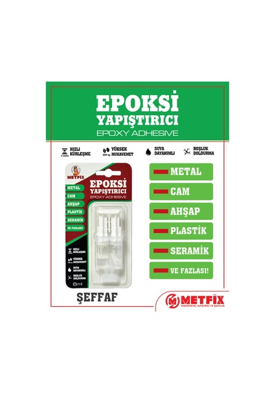 Şırınga Epoksi Şeffaf 6 Ml / Metal-cam-ahşap-plastik-seramik