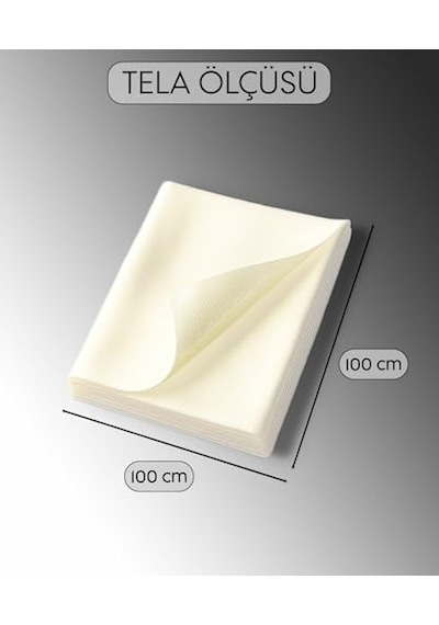 Bsn Tela 1x1 Metre 50 Micron - Çift Taraflı Yapışkan Tela - Arma Yapıştırma Telası - Laminasyon Telası - Dikiş