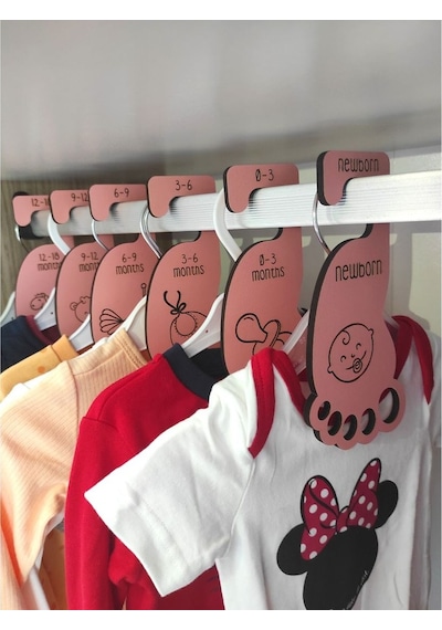 Plakethome Bebek Dolabı Ayracı,Dolap Içi Ahşap Askılık Set,Dolap Düzenleyici