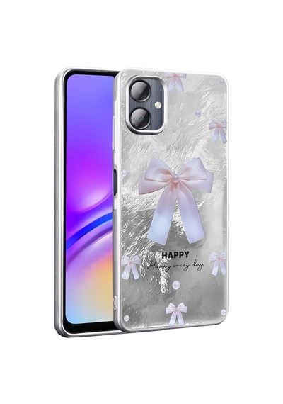 Galaxy Uyumlu A06 Kılıf Desenli Zore Mep Kapak İncili Fiyonk