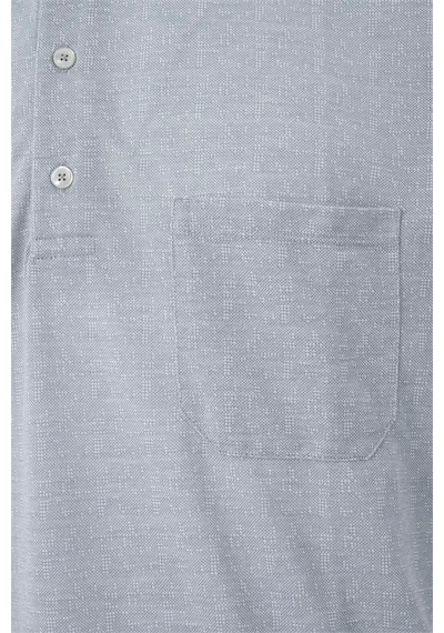 Süvari Gri Regular Melanjlı Baskısız Jakarlı Düğmeli Polo Yaka Tişört Ts1014000421-s05