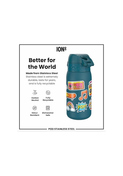 Ion8 - Paslanmaz Çelik Çocuk Suluk - Çıkartmalar - 400 Ml - Sızdırmaz Çok Renkli
