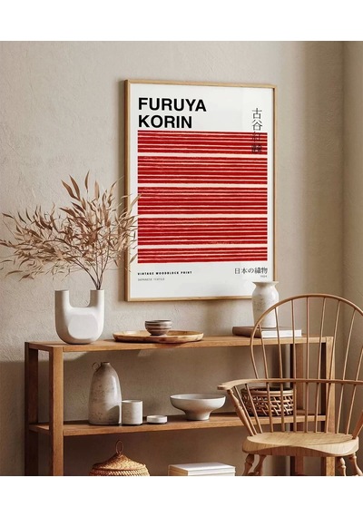 Çerçevesiz Poster Fruya Korin-vintage Japon Deseni Baskı No 3