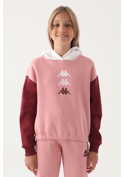 Kappa Pembe Garnili Kol Detaylı Kapüşonlu Kız Çocuk Sweatshirt 5274-41940 Pembe