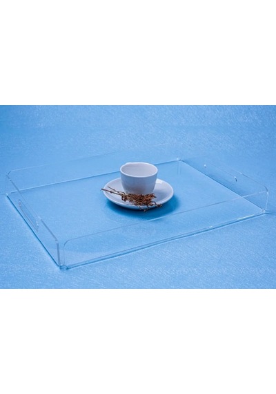 Şeffaf Pleksi Tepsi 35x25 Cm Servis Kahve Çay Ve Sunum Tepsisi