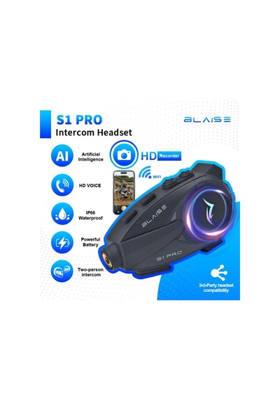 Blaıse S1-pro Kameralı Bluetooth Motosiklet İnterkom