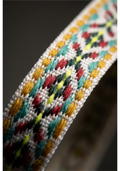 Last İcon Aztek Desenli Örgü Ayakkabı Bağcığı Kırmızı Sarı 120 Cm Çok Renkli