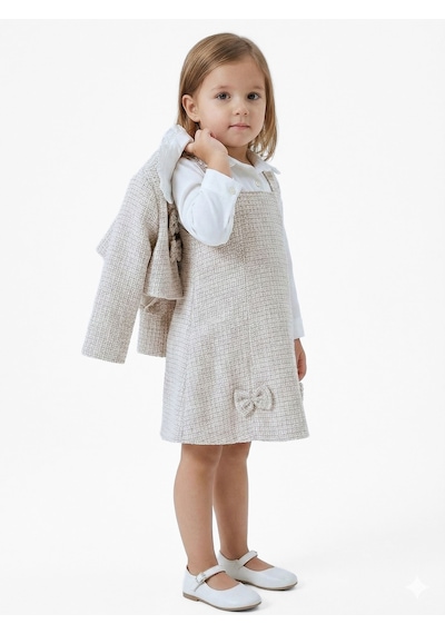 Xo Kids Fiyonklu Bebe Yakalı Tüvit Kız Çocuk 3lü Bej Elbise Takımı 3-7 Yaş 4410 Bej Xo Kids Fiyonklu Bebe Yakalı Tüvit Kız Çocuk 3lü Bej Elbise Takımı 3-7 Yaş 4410 Bej