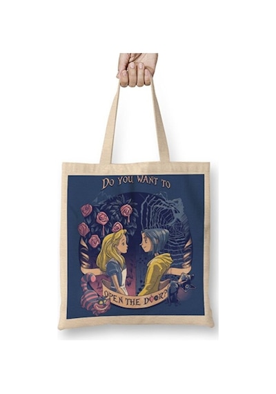 Toyaso Coraline Alice Bez Çanta Uzun Saplı Alışveriş Çantası Plaj Çantası Beyaz