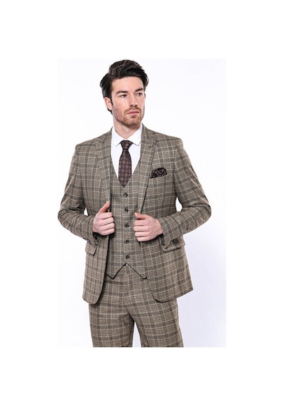 Wessi Ekose Slim Fit Kahverengi Erkek Ceket - Wessi Kahverengi Wessi Ekose Slim Fit Kahverengi Erkek Ceket - Wessi Kahverengi