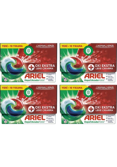 Hepsi1arada Pods Oxi Extra Leke Çıkarma Kapsül Çamaşır Deterjanı Beyazlar Ve Renkliler 10 Yıkama X4