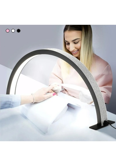 Taşlı Profesyonel Yarım Ay Ring Light Stand Led Işık Tırnak Kirpik Işık Led Manikür Işık Led
