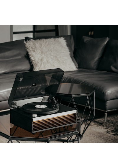 Hym s Lumi Dahili Bluetooth Hoparlörlü Işıklı Retro Pikap Plakçalar Aux, Rca Çıkışlı All-in-