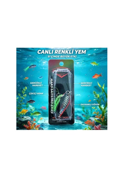 Avcı Kaşık Pro Serisi Balık Desenli Siyah Kırmızı Renkli Yeşil Püsküllü At Çek Balık Avı Yemi