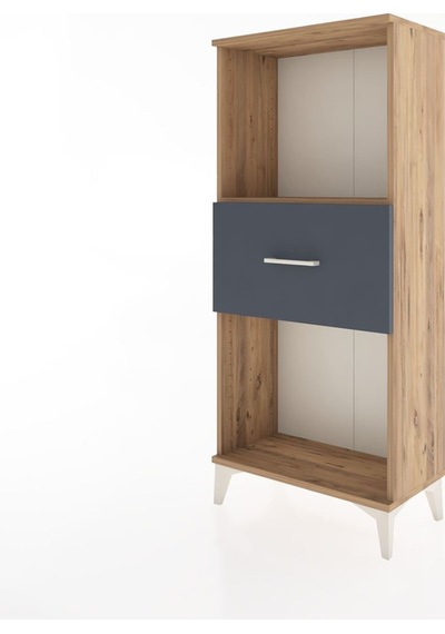 Hyperion Dolap Tek Raflı Tek Çekmeceli 60x44x134 Çam-antrasit Çam