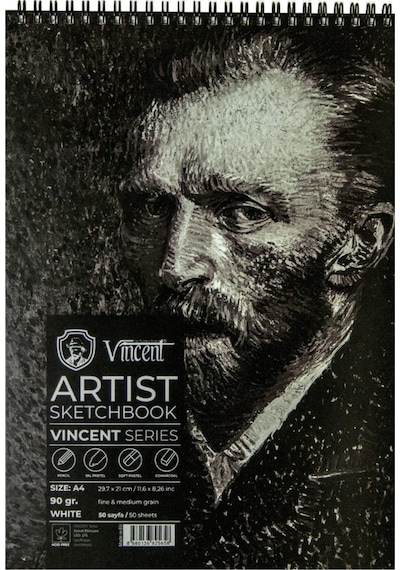 Vıncent Artıst Sketchbook Whıte 90gr A4 50 Sayfa