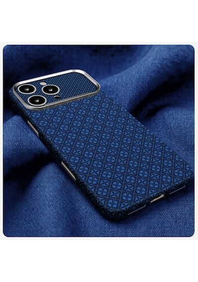 Apple iPhone Uyumlu 16 Pro Kılıf Magsafe Şarj Özellikli Premium Retro Çiçek Desenli Kamera Ve Lens Korumali Velix Sert Pc Kapak Lacivert