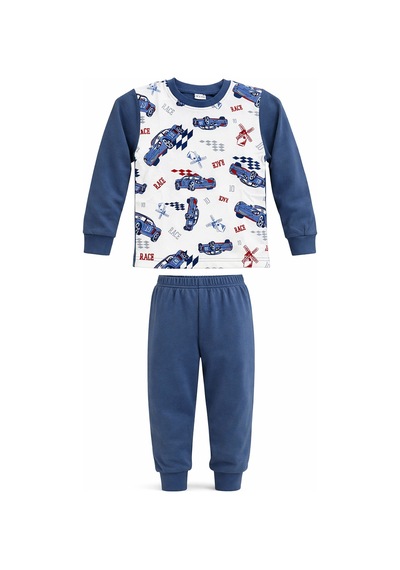 Remsa Erkek Çocuk Pamuklu Desenli Pijama Takımı 6068-16 İndigo İndigo