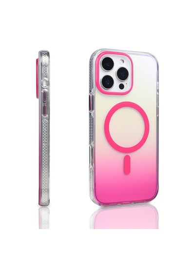 Apple Uyumlu iPhone 16 Pro Max Kılıf Renk Geçişli Magsafe Kamera Yükseltili Silikon Ata Pro Tech Mavi