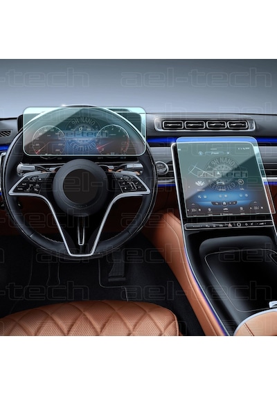 Mercedes S Seri Navigasyon Ve Dijital Gösterge Uyumlu Nano Ekran Koruyucu 2li Set 2020-2025