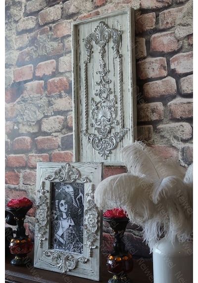 Neiwel Vintage Flora Resim Ve Ayna Çerçevesi Beyaz