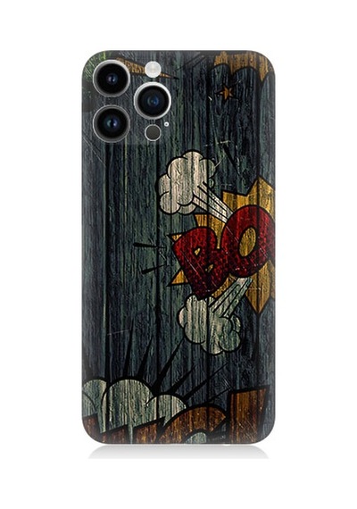 Apple Uyumlu iPhone 14 Pro Max Uyumlu Patlama Grafiti Desenli Silikon Kılıf -